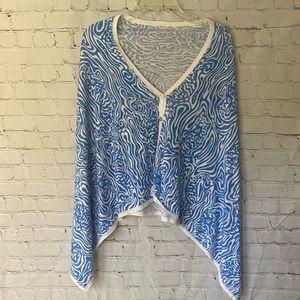 Lilly Pulitzer Shawl/wrap one size blue and white